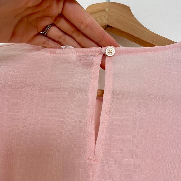 GAP – Pink Lace Panel Long Sleeve Blouse - Picture 5 of 8